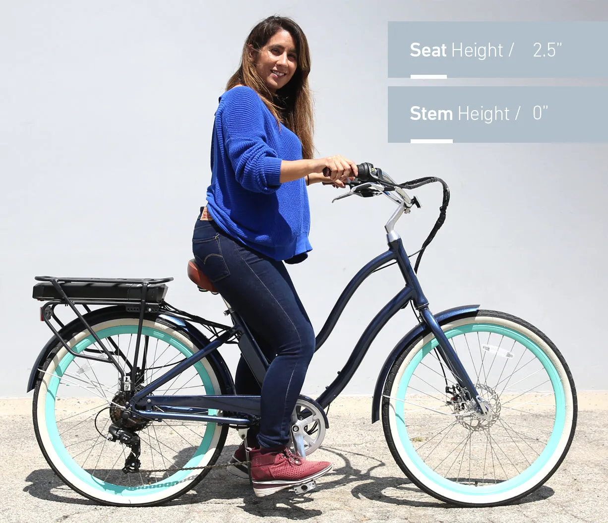 sixthreezero EVRYjourney Women's NEW 26" 500W 7-Speed Step-Through Touring Hybrid Bicycle,