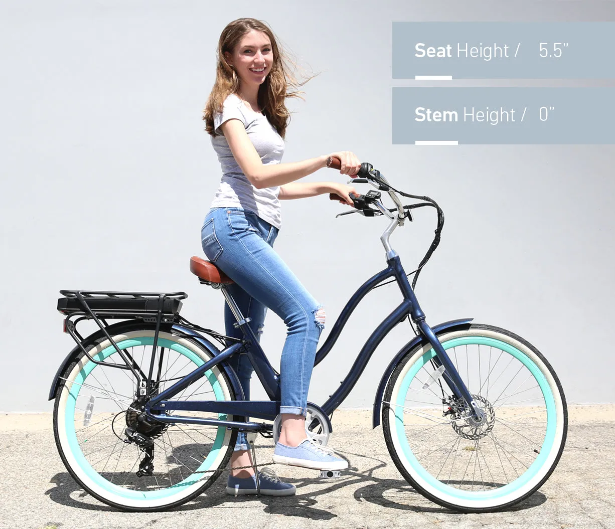 sixthreezero EVRYjourney Women's NEW 26" 500W 7-Speed Step-Through Touring Hybrid Bicycle,