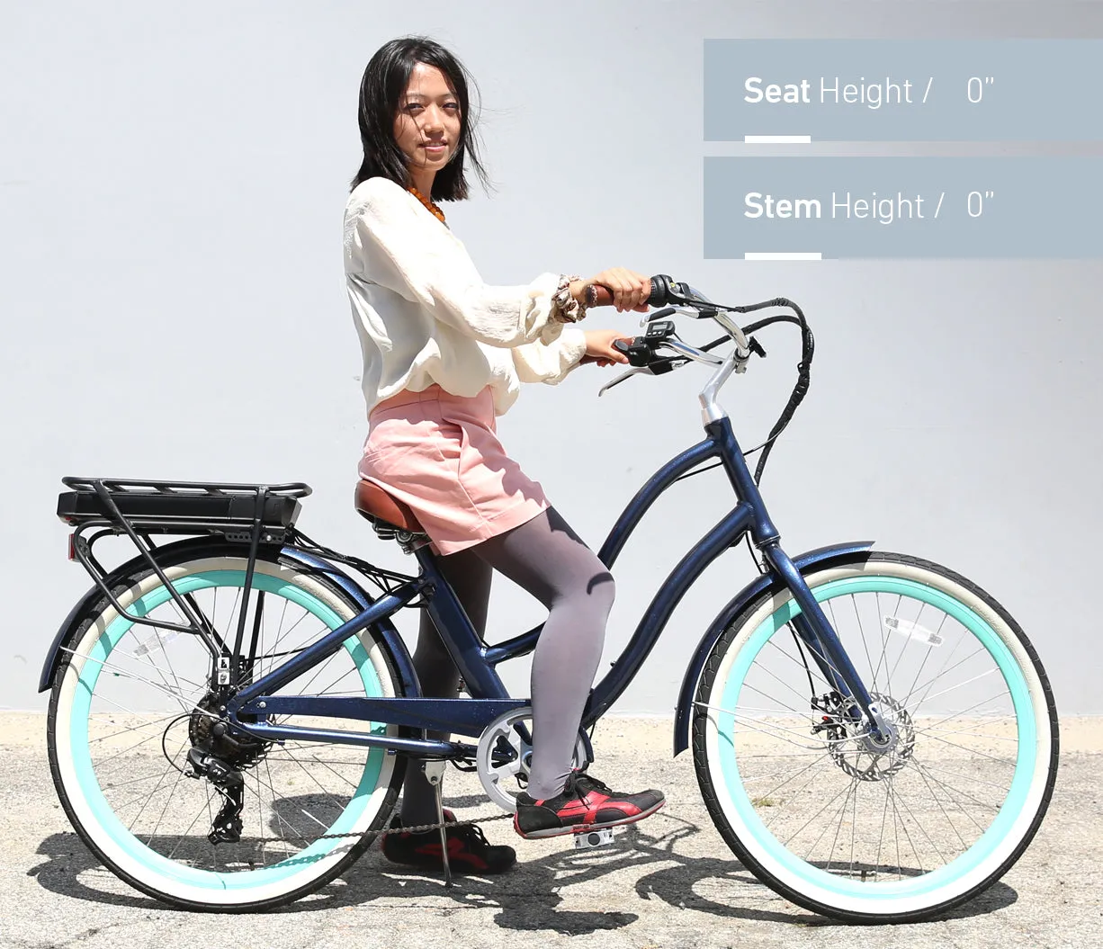 sixthreezero EVRYjourney Women's NEW 26" 500W 7-Speed Step-Through Touring Hybrid Bicycle,