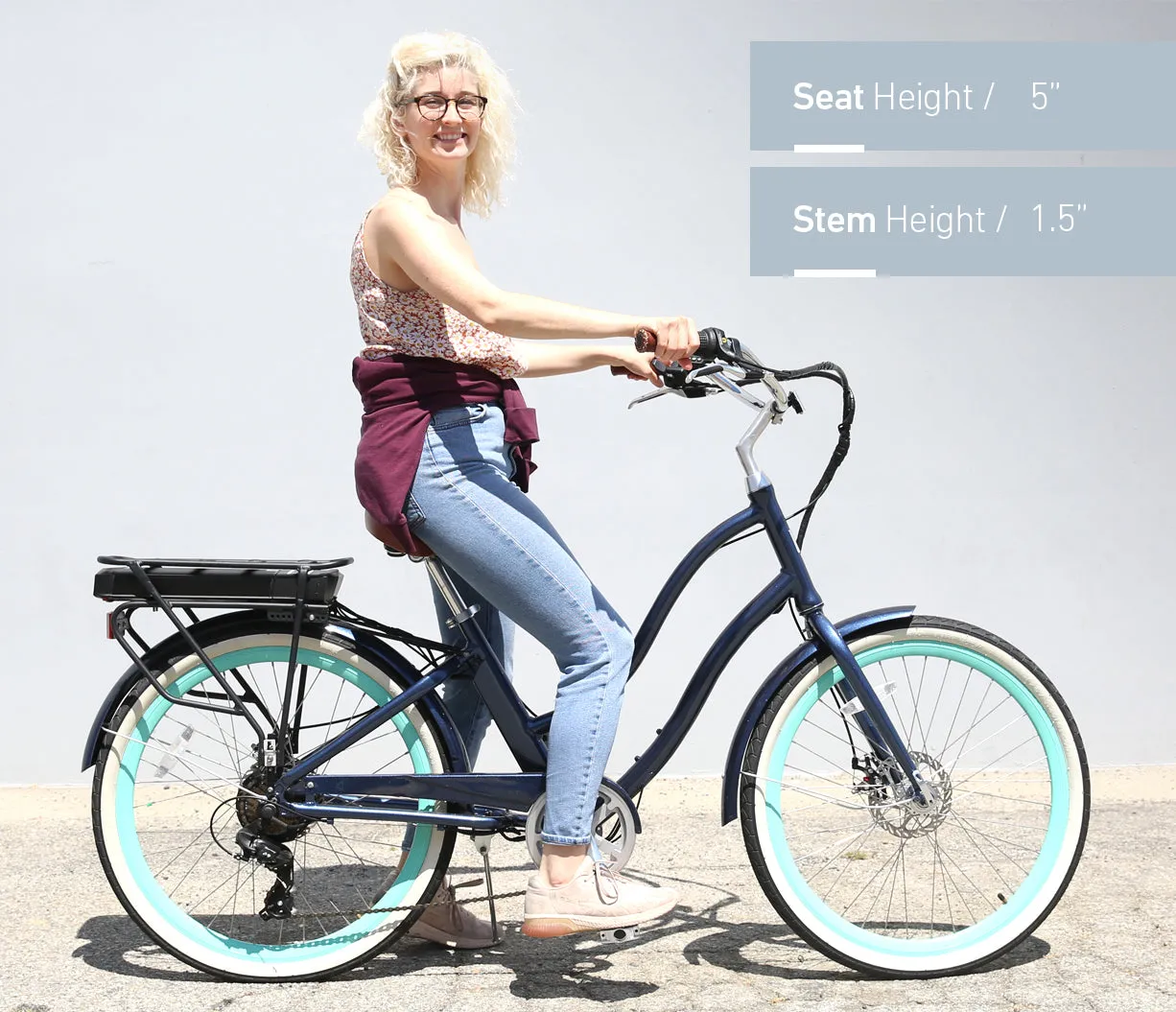 sixthreezero EVRYjourney Women's NEW 26" 500W 7-Speed Step-Through Touring Hybrid Bicycle,
