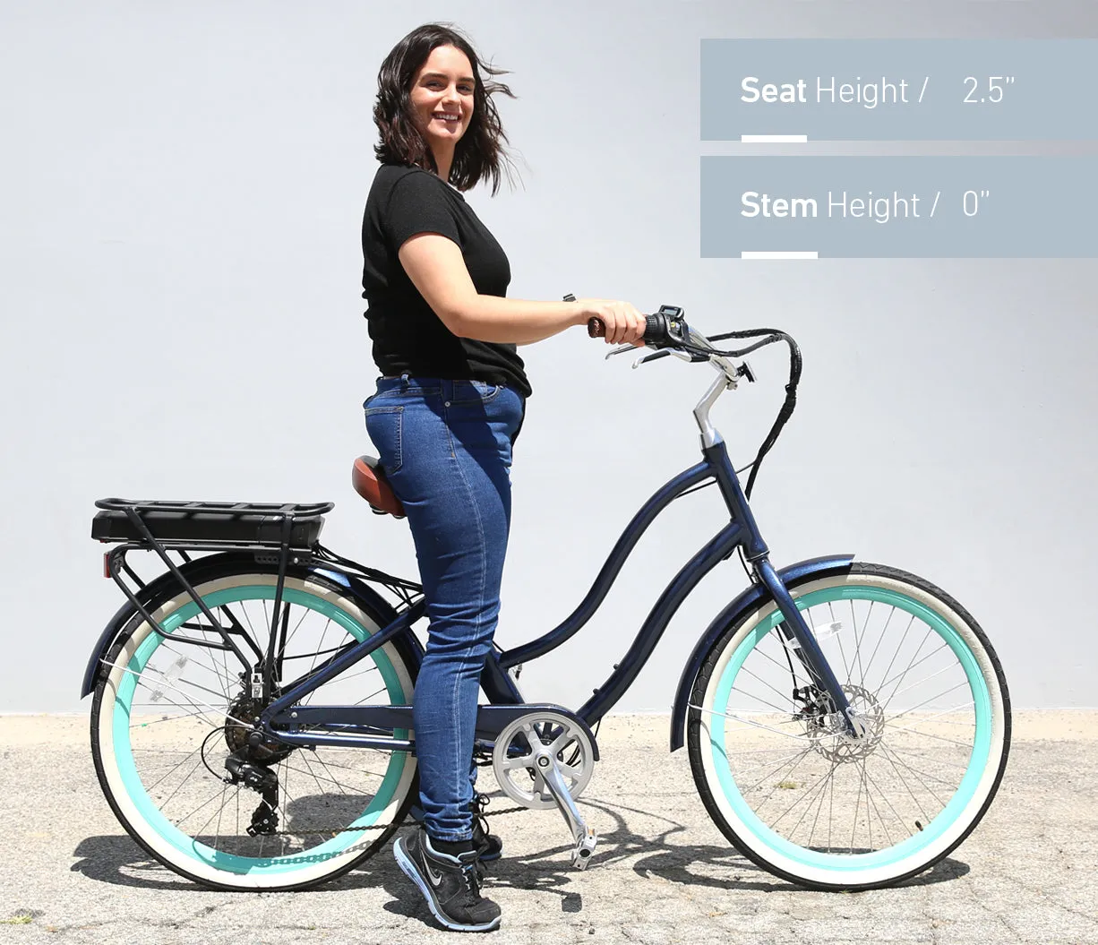 sixthreezero EVRYjourney Women's NEW 26" 500W 7-Speed Step-Through Touring Hybrid Bicycle,