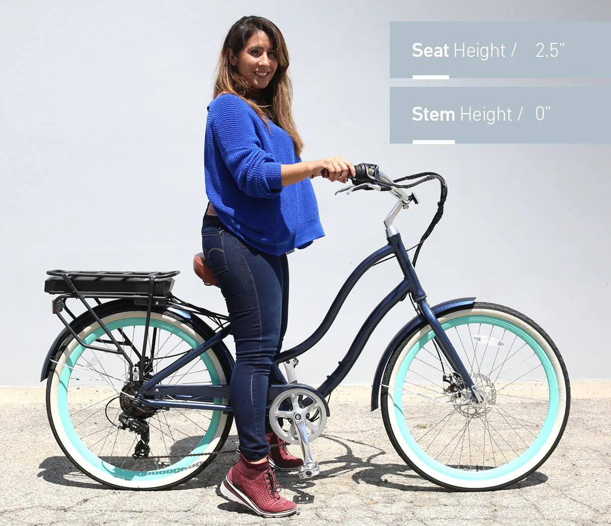 sixthreezero EVRYjourney Women's NEW 26" 500W 7-Speed Step-Through Touring Hybrid Bicycle,