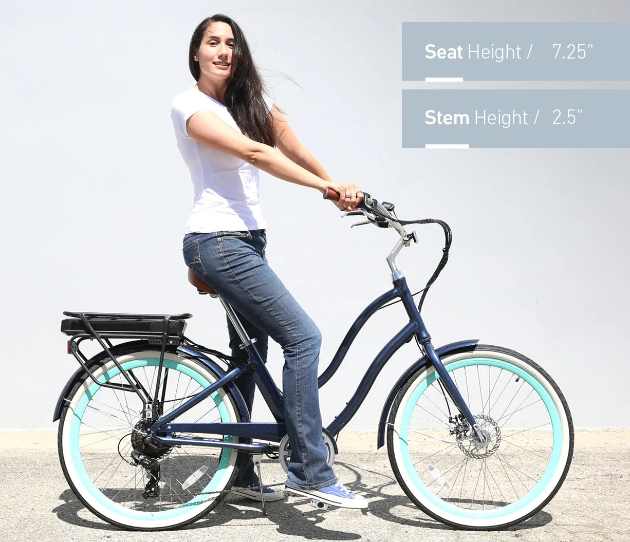 sixthreezero EVRYjourney Women's NEW 26" 500W 7-Speed Step-Through Touring Hybrid Bicycle,