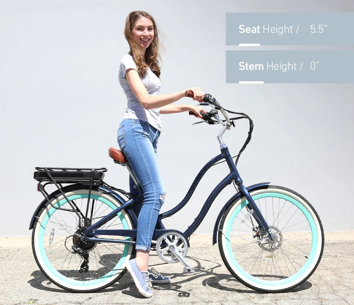 sixthreezero EVRYjourney Women's NEW 26" 500W 7-Speed Step-Through Touring Hybrid Bicycle,