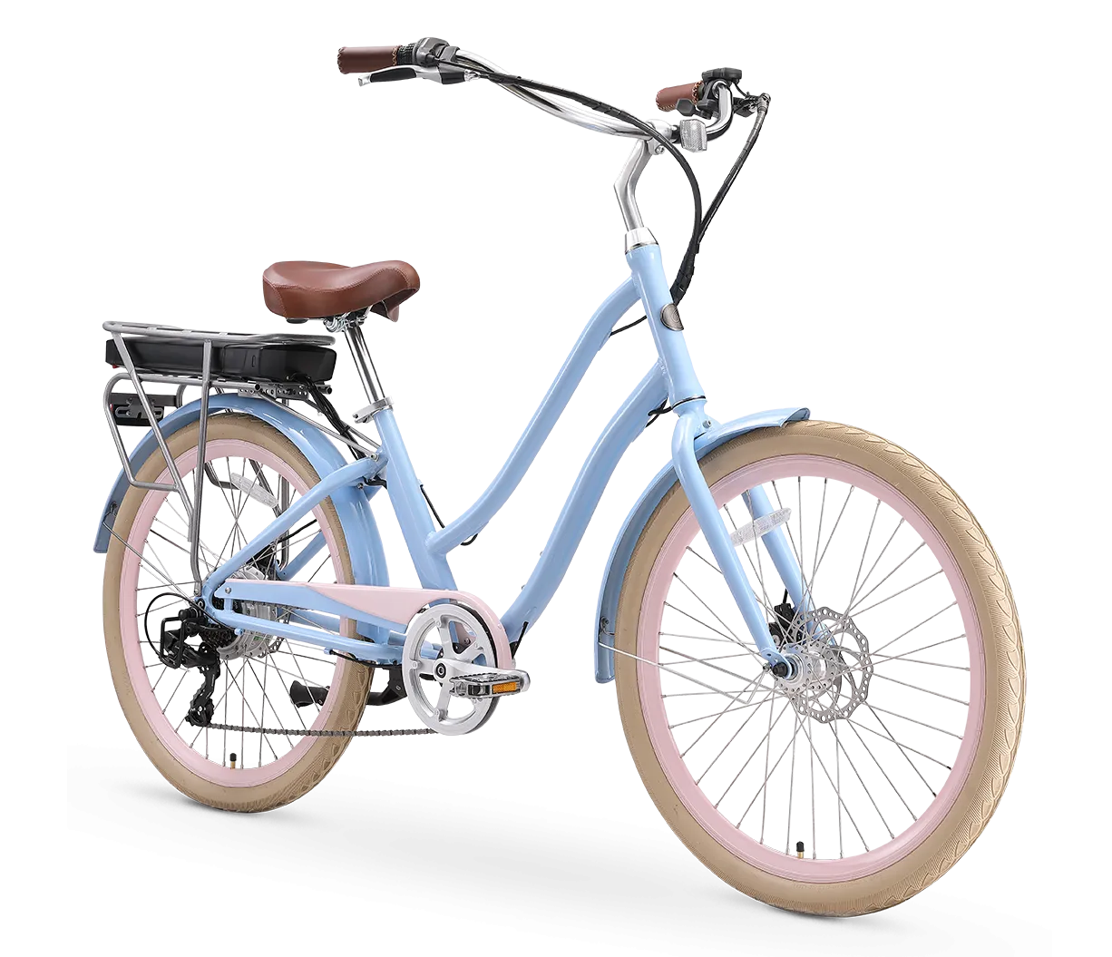 sixthreezero EVRYjourney Women's NEW 26" 500W 7-Speed Step-Through Touring Hybrid Bicycle,