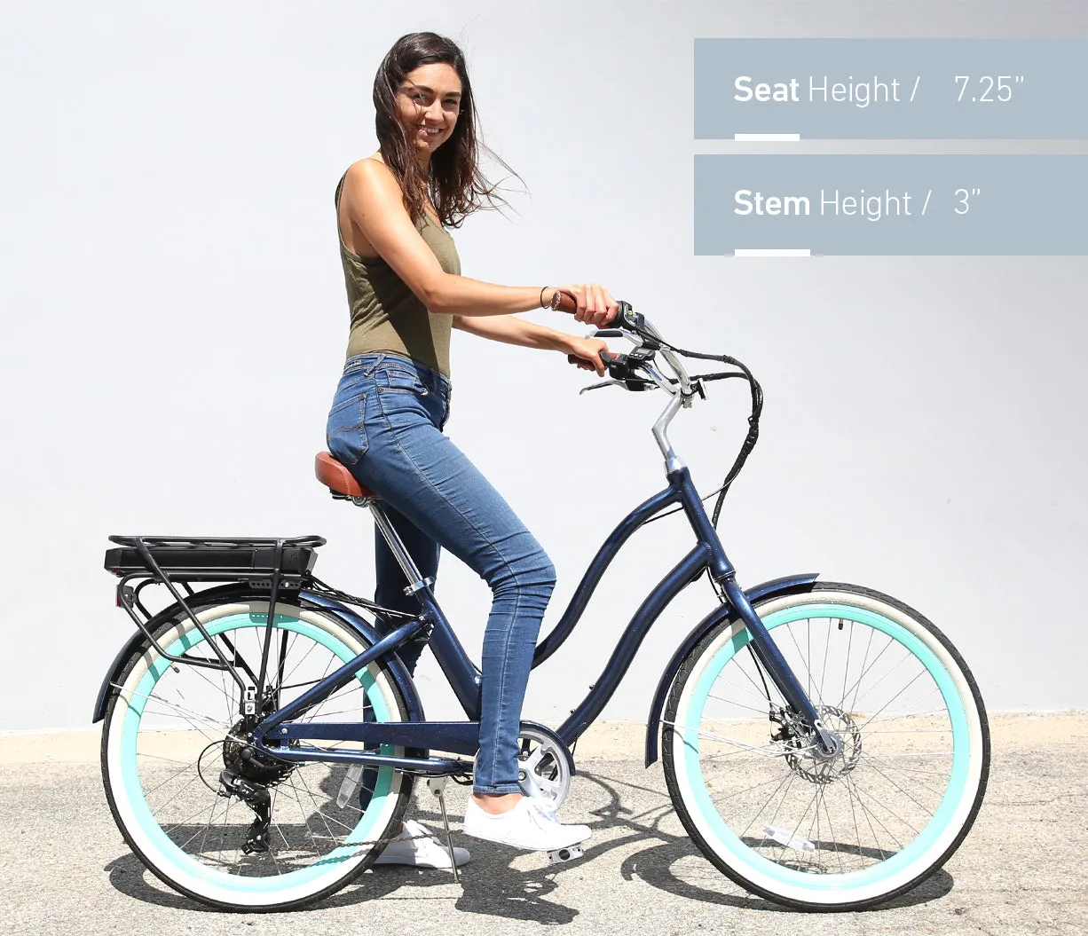 sixthreezero EVRYjourney Women's NEW 26" 500W 7-Speed Step-Through Touring Hybrid Bicycle,