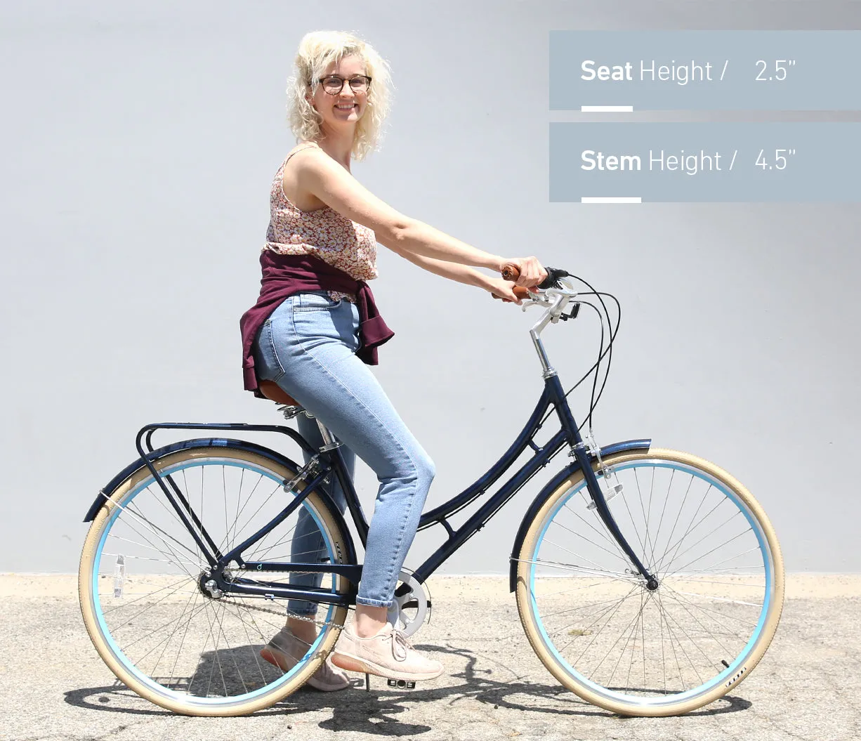 sixthreezero Ride in the Park Women's 3 Speed Touring City Bike with Rear Rack