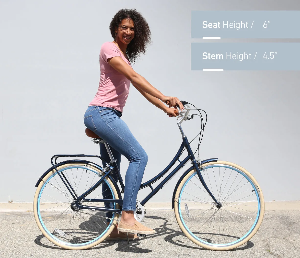 sixthreezero Ride in the Park Women's 3 Speed Touring City Bike with Rear Rack