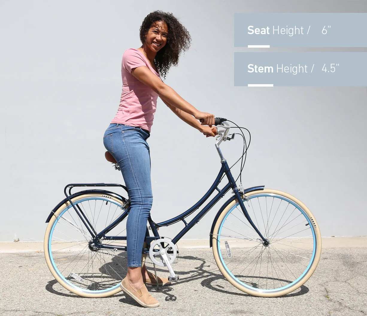 sixthreezero Ride in the Park Women's 3 Speed Touring City Bike with Rear Rack