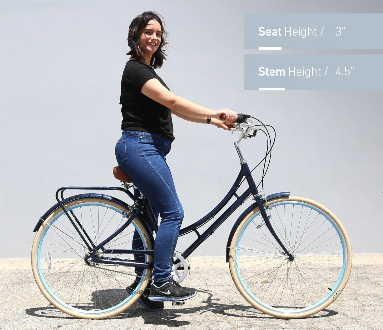 sixthreezero Ride in the Park Women's 3 Speed Touring City Bike with Rear Rack
