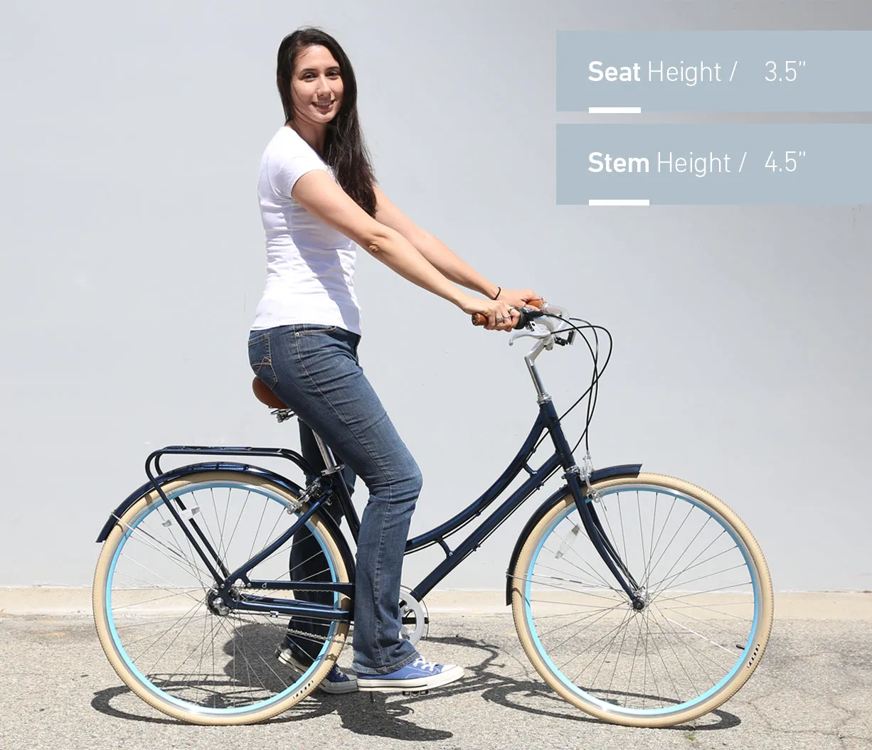 sixthreezero Ride in the Park Women's 3 Speed Touring City Bike with Rear Rack