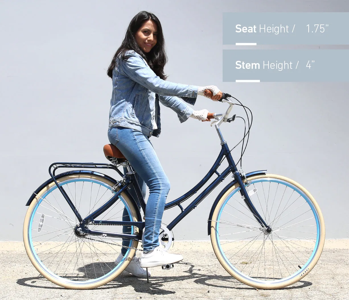 sixthreezero Ride in the Park Women's 3 Speed Touring City Bike with Rear Rack