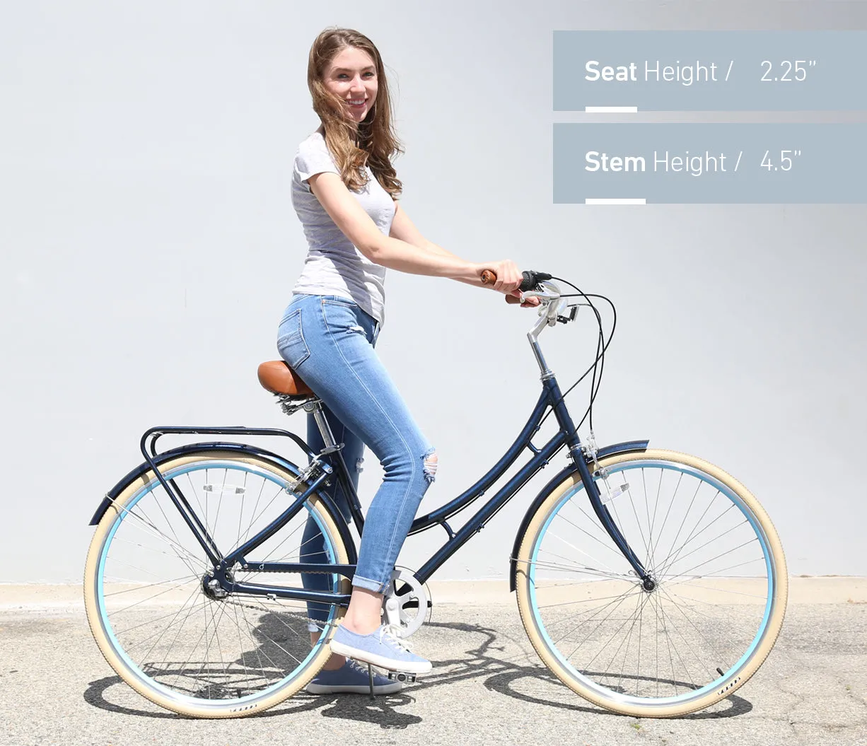 sixthreezero Ride in the Park Women's 3 Speed Touring City Bike with Rear Rack