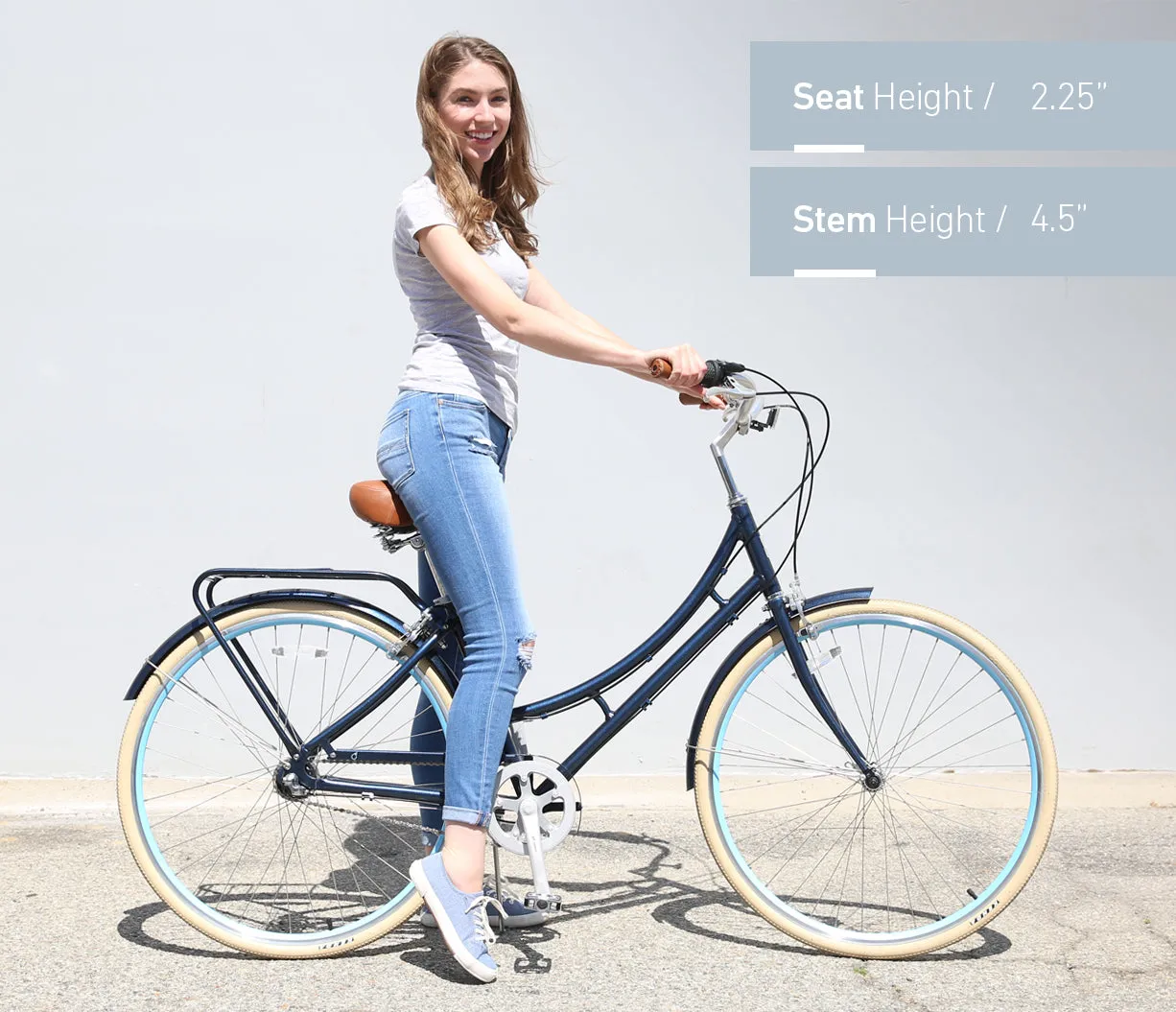 sixthreezero Ride in the Park Women's 3 Speed Touring City Bike with Rear Rack