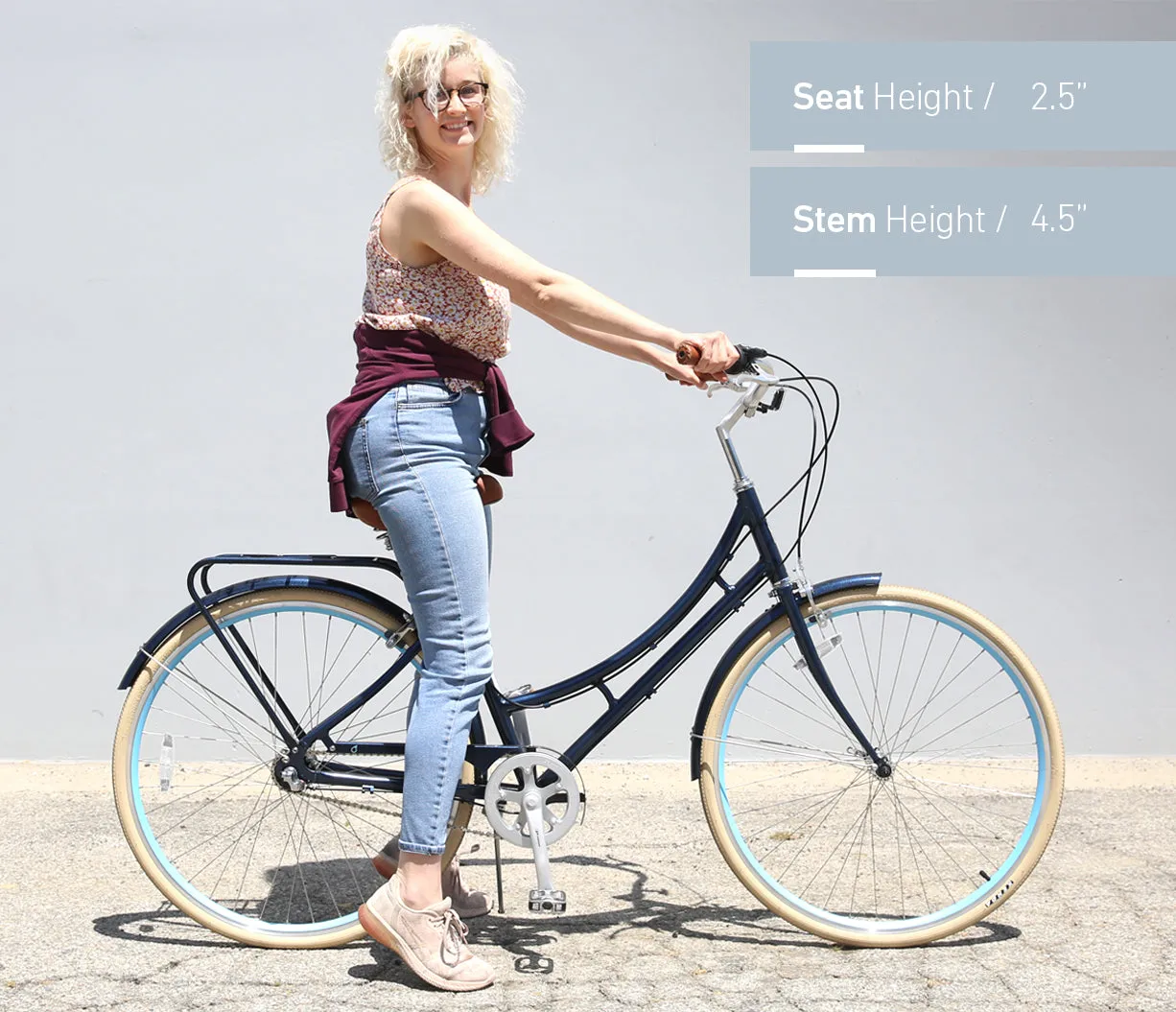 sixthreezero Ride in the Park Women's 3 Speed Touring City Bike with Rear Rack