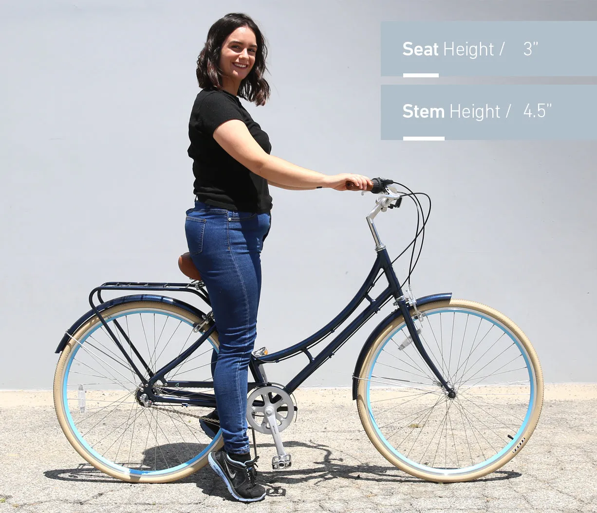 sixthreezero Ride in the Park Women's 3 Speed Touring City Bike with Rear Rack
