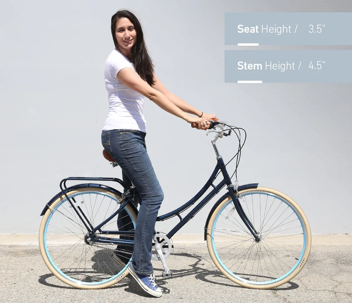 sixthreezero Ride in the Park Women's 3 Speed Touring City Bike with Rear Rack