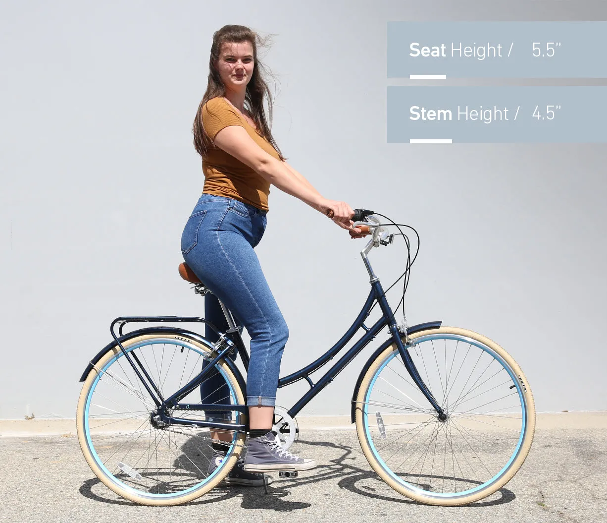 sixthreezero Ride in the Park Women's 3 Speed Touring City Bike with Rear Rack