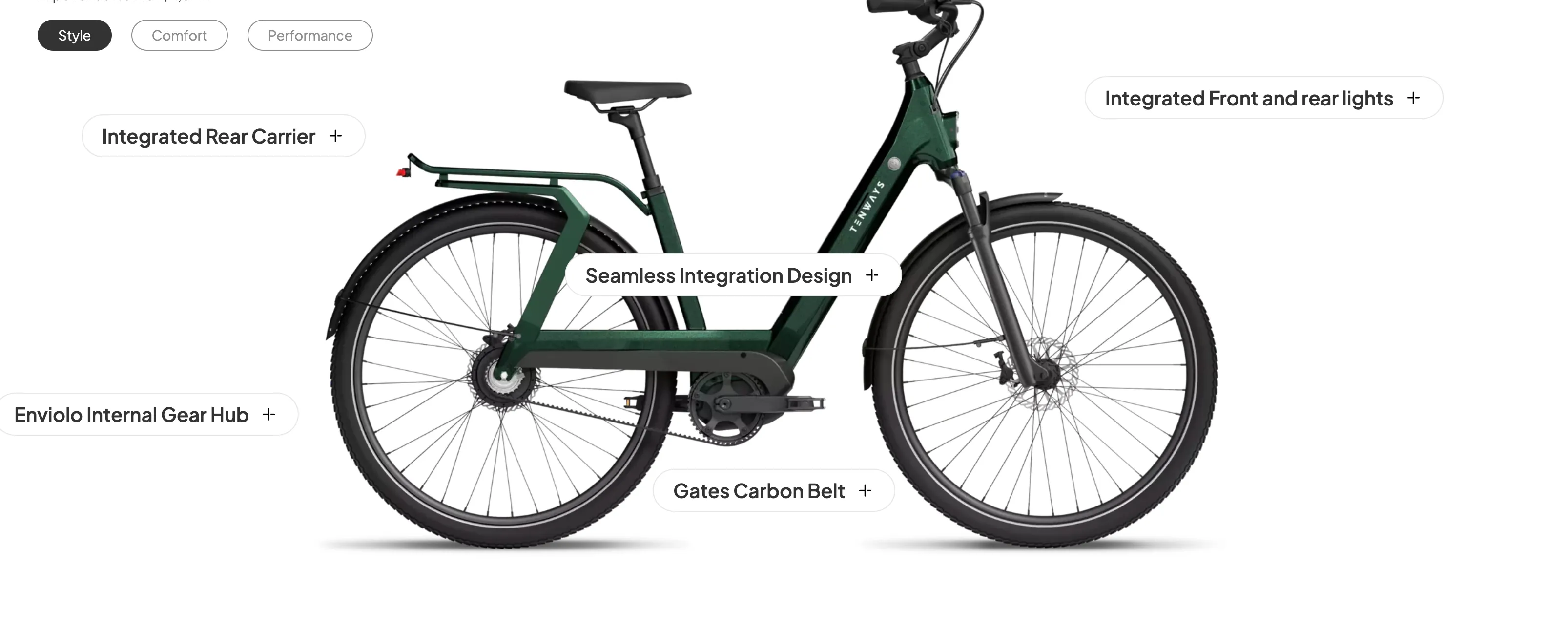 Tenways AGO T Belt Drive Step Thru Electric Bike