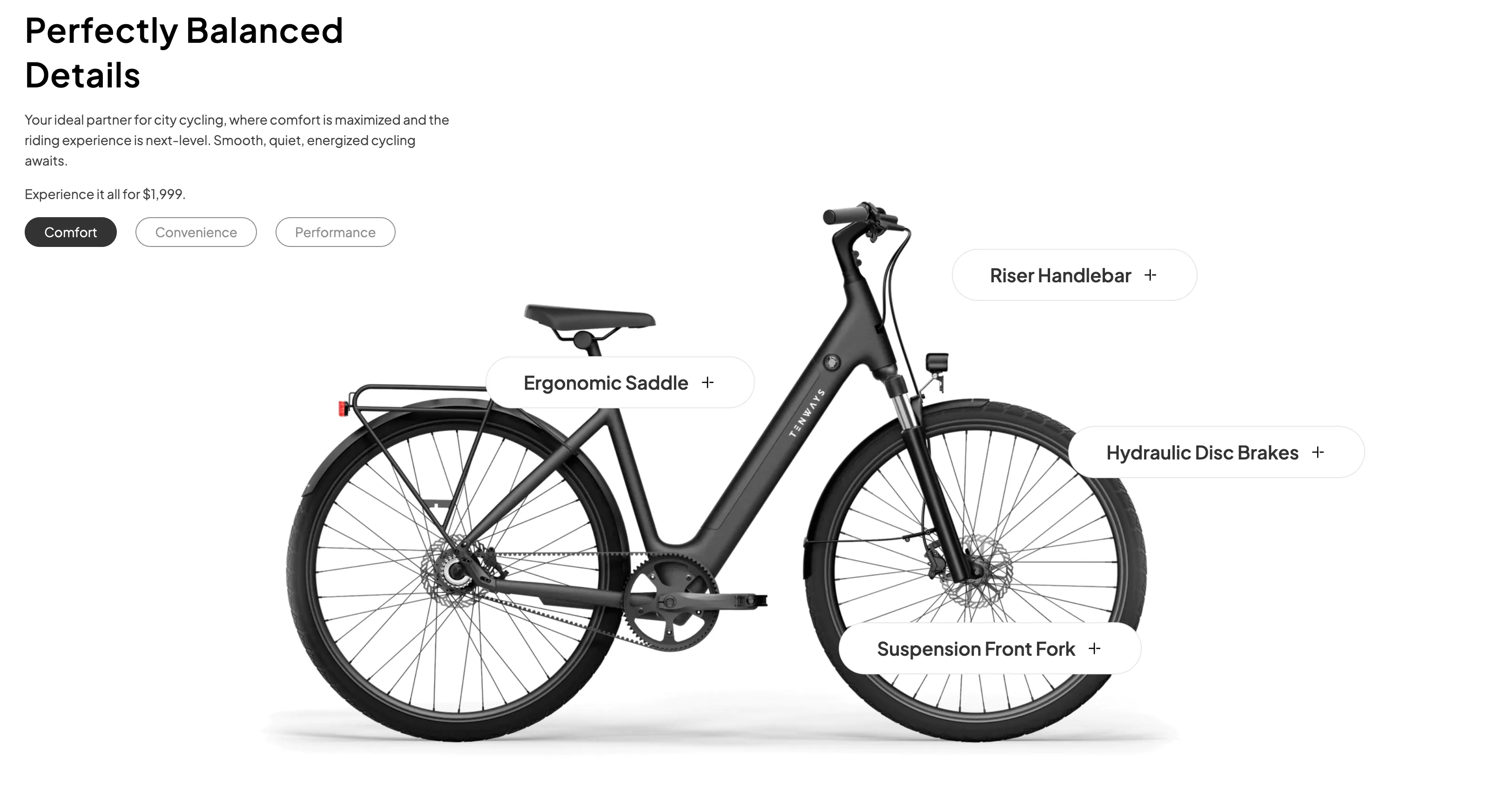 Tenways CGO800S Belt Drive Step Thru Electric Bike