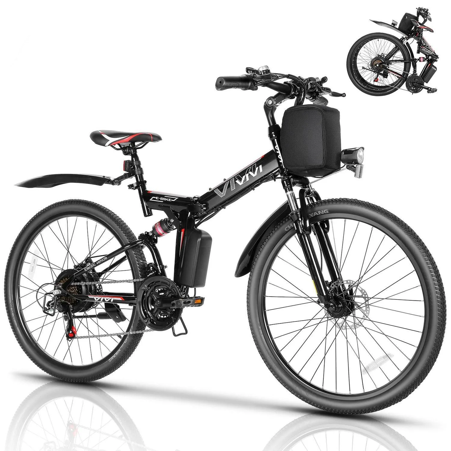 VIVI M026TGBUL Electric Bike Softail Folding Electric Mountain Bike UL2849 Certified