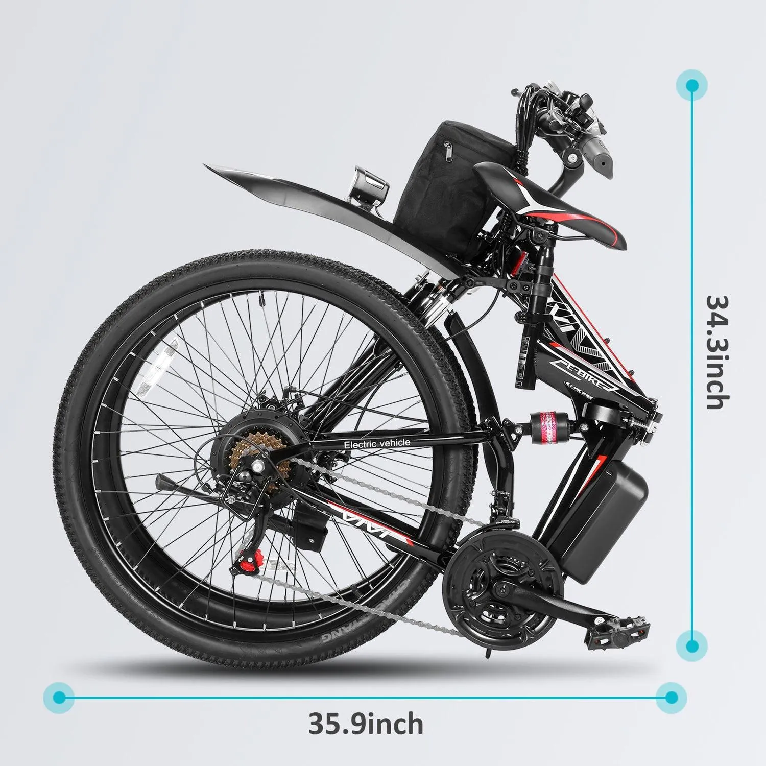 VIVI M026TGBUL Electric Bike Softail Folding Electric Mountain Bike UL2849 Certified