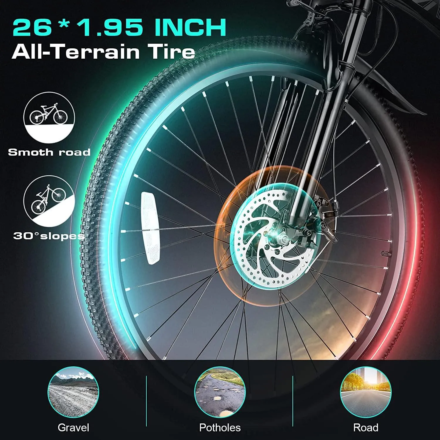 VIVI M026TGBUL Electric Bike Softail Folding Electric Mountain Bike UL2849 Certified