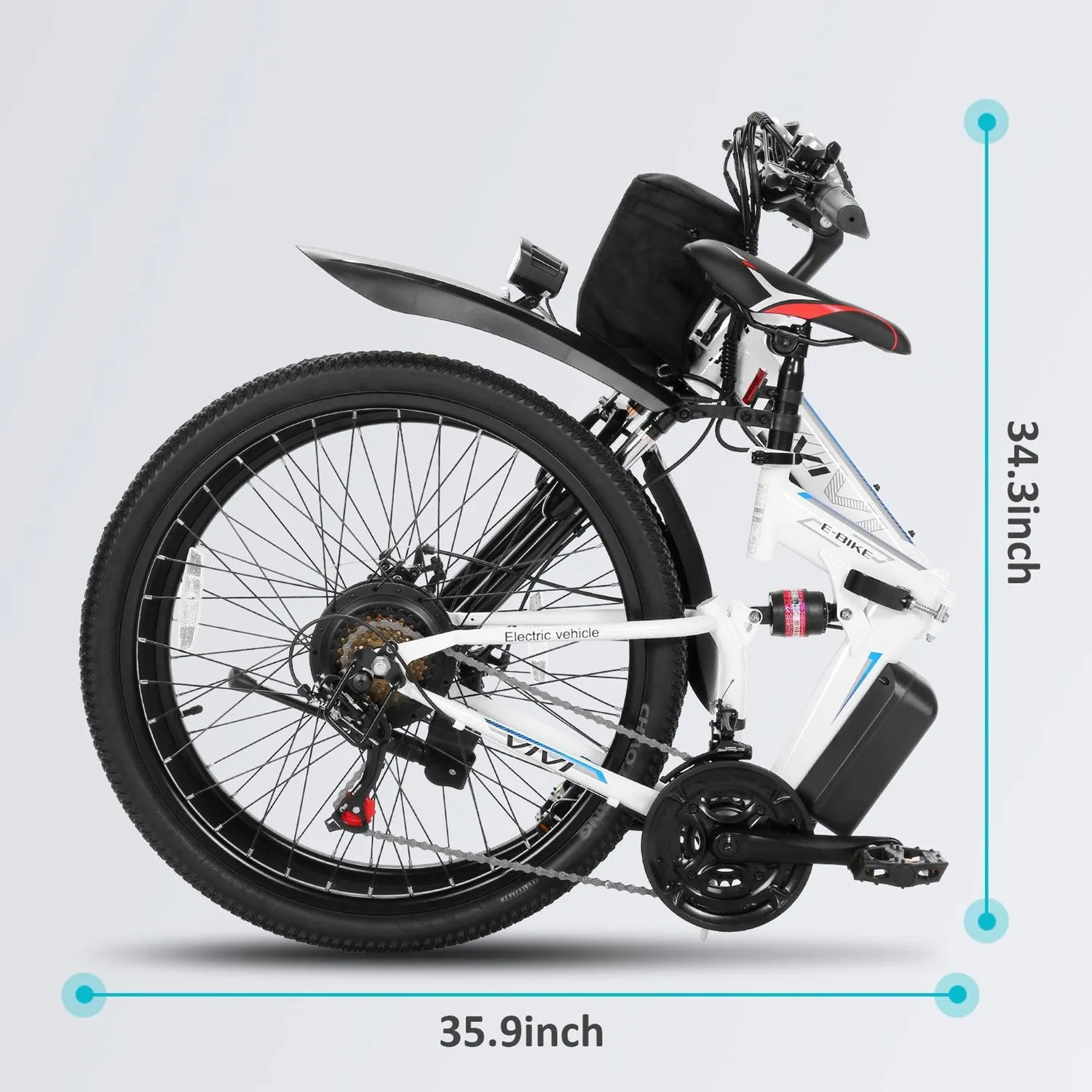 VIVI M026TGBUL Electric Bike Softail Folding Electric Mountain Bike UL2849 Certified