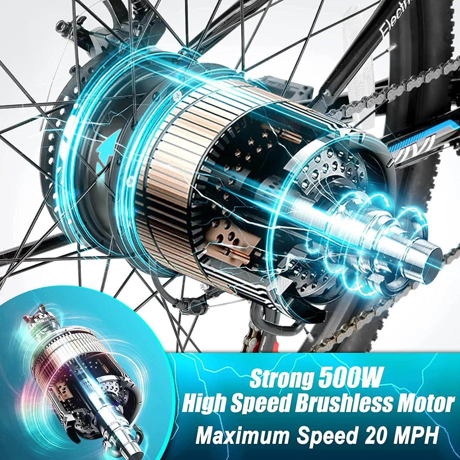 VIVI M026TGBUL Electric Bike Softail Folding Electric Mountain Bike UL2849 Certified
