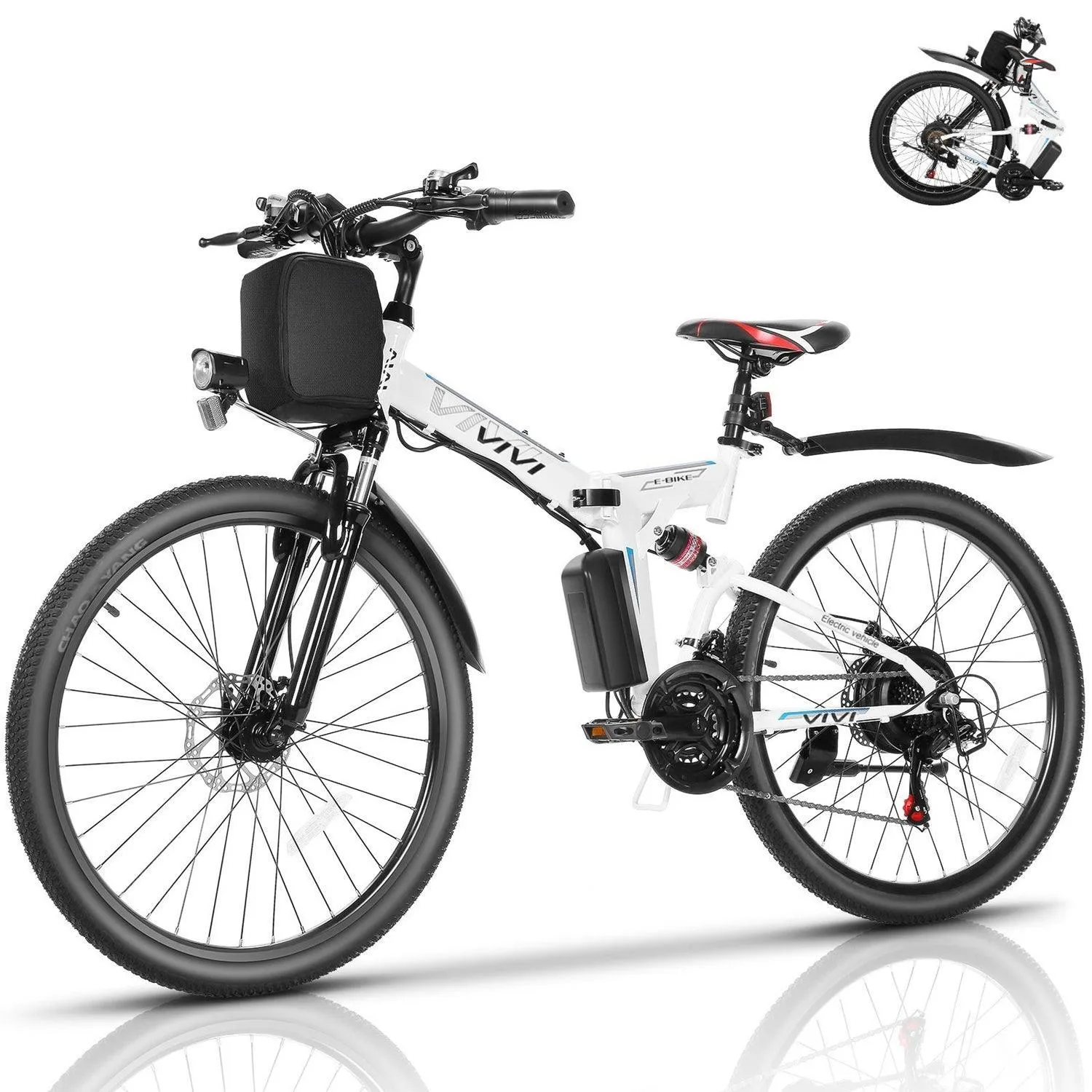 VIVI M026TGBUL Electric Bike Softail Folding Electric Mountain Bike UL2849 Certified