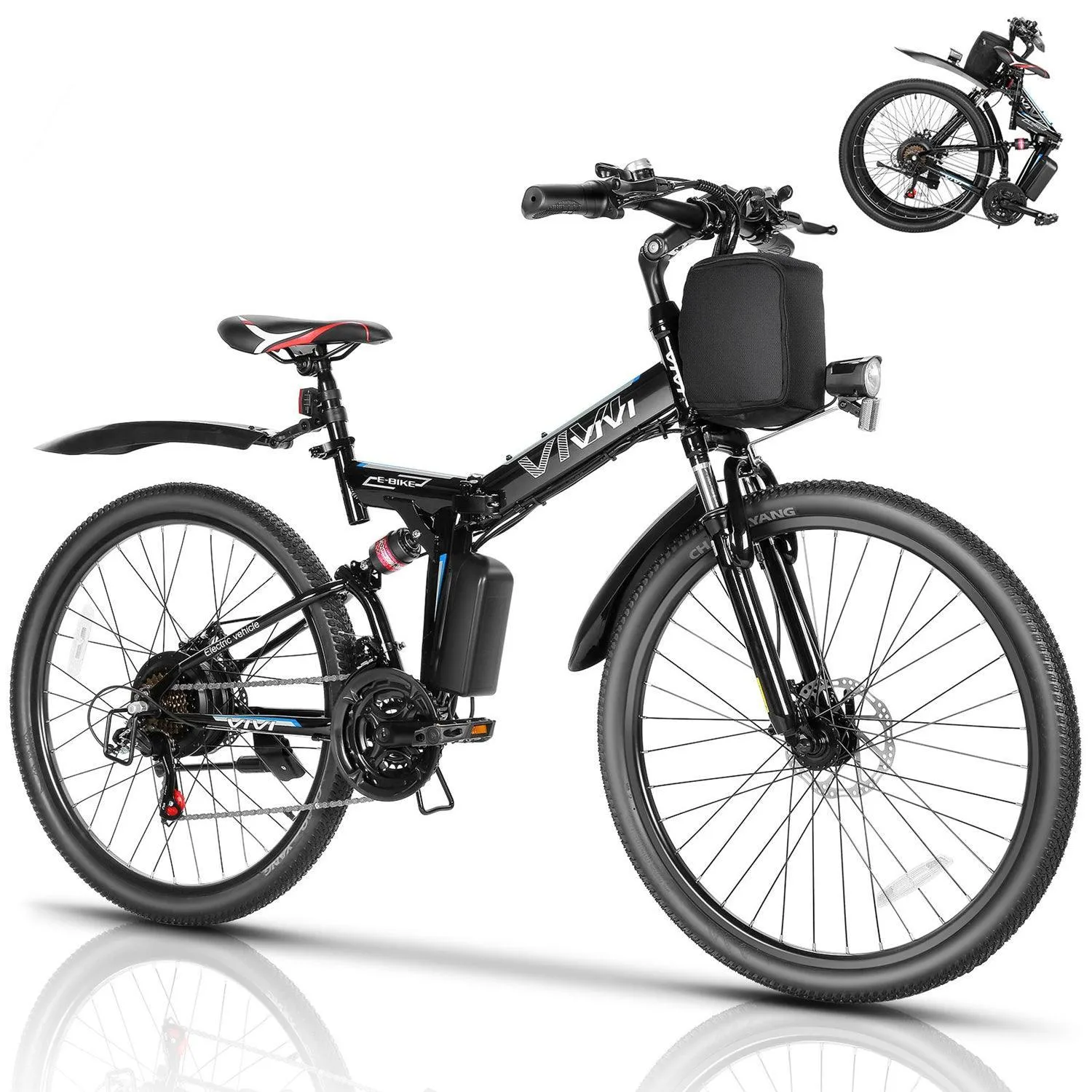 VIVI M026TGBUL Electric Bike Softail Folding Electric Mountain Bike UL2849 Certified