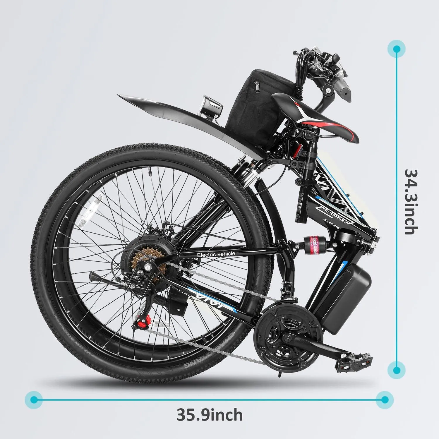 VIVI M026TGBUL Electric Bike Softail Folding Electric Mountain Bike UL2849 Certified